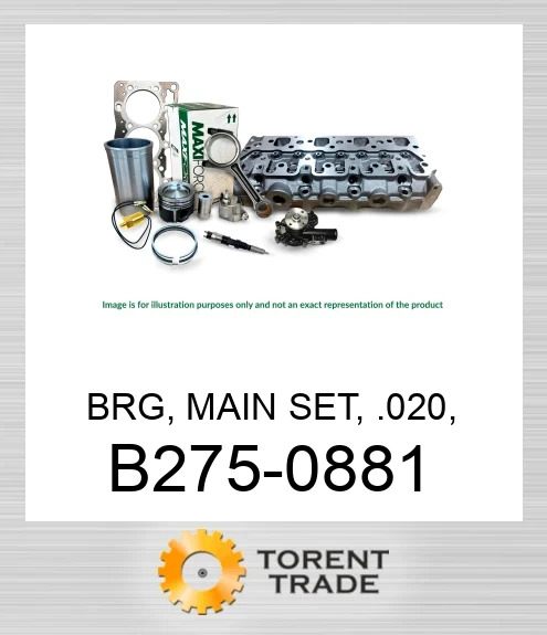 B275-0881 Комплект головних підшипників, 0.020, C3.3/C3.3T MAXIFORCE