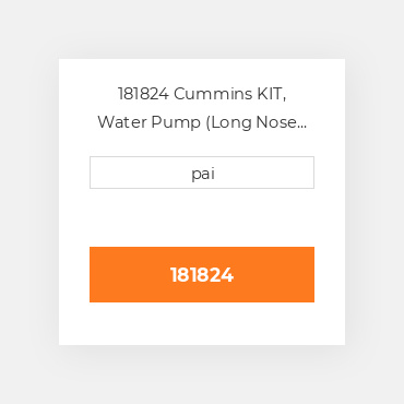 181824 Cummins KIT, Water Pump (Long Nose Industrial) Ремкомплект