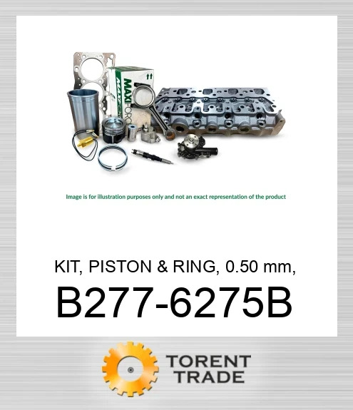 B277-6275B Комплект, поршень та кільця, 0.50 мм, C3.3/C4.4 MAXIFORCE