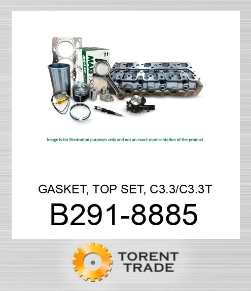 B291-8885 Прокладка, верхній комплект, C3.3/C3.3T MAXIFORCE