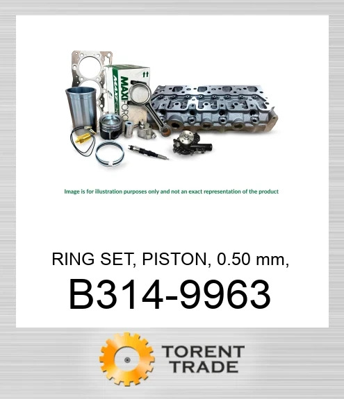 B314-9963 Комплект кілець, поршень, 0.50 мм, 3044C/T MAXIFORCE