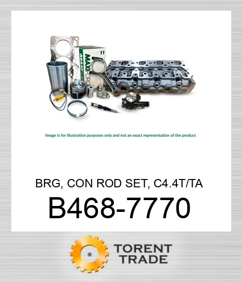 B468-7770 Комплект шатунних підшипників, C4.4T/TA 0.75 мм (0.030 дюйма), діаметр шийки 67.99 мм або 2.6768 дюйма  MAXIFORCE