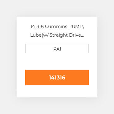 141316 Cummins PUMP, Lube(w/ Straight Drive Gear) Помпа
