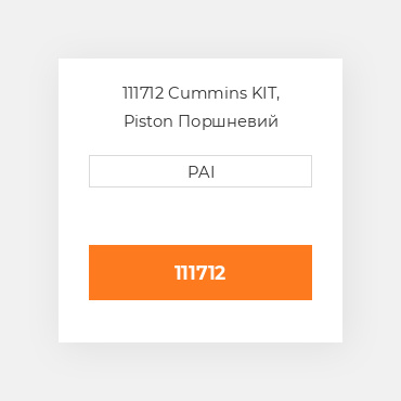 111712 Cummins KIT, Piston Поршневий комплект