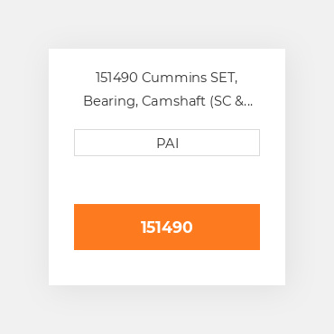 151490 Cummins SET, Bearing, Camshaft (SC & 743 ENGINE) Набір поршневих кілець