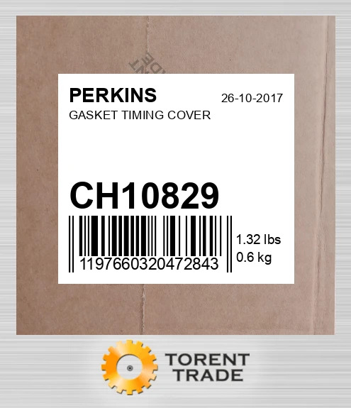 ch10829 Прокладка, Кришка газорозподільного механізму PERKINS NEW AFTERMARKET
