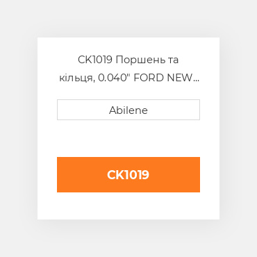 CK1019 Поршень та кільця, 0.040" FORD NEW HOLLAND NEW AFTERMARKET