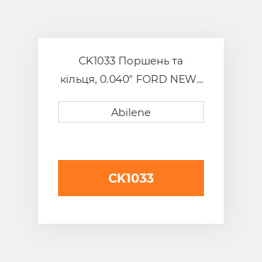 CK1033 Поршень та кільця, 0.040" FORD NEW HOLLAND NEW AFTERMARKET