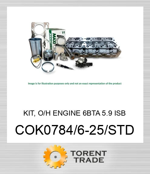 COK0784/6-25/STD Комплект, капітальний ремонт двигуна, 6BTA 5.9 ISB 0.50 мм  MAXIFORCE
