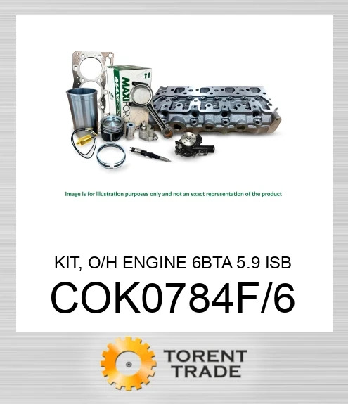 COK0784F/6 Комплект, капітальний ремонт двигуна, 6BTA 5.9 ISB 0.50 мм, розщеплений  MAXIFORCE