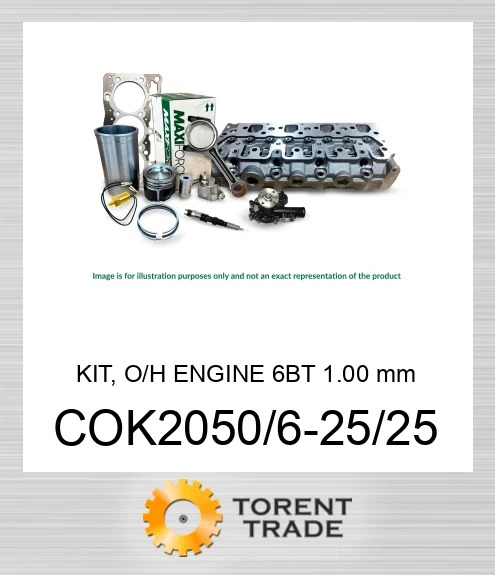 COK2050/6-25/25 Комплект, капітальний ремонт двигуна, 6BT 1.00 мм  MAXIFORCE