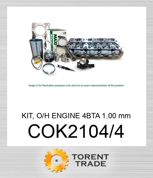 COK2104/4 Комплект, капітальний ремонт двигуна, 4BTA 1.00 мм  MAXIFORCE