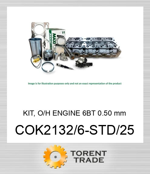 COK2132/6-STD/25 Комплект, капітальний ремонт двигуна, 6BT 0.50 мм  MAXIFORCE