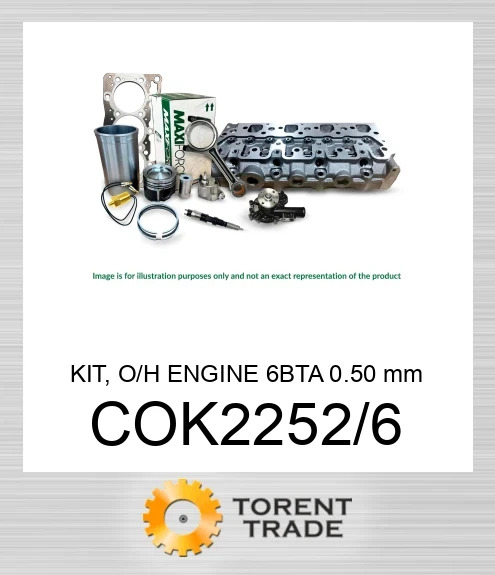 COK2252/6 Комплект, капітальний ремонт двигуна, 6BTA 0.50 мм  MAXIFORCE