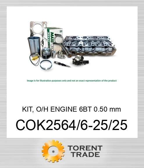 COK2564/6-25/25 Комплект, капітальний ремонт двигуна, 6BT 0.50 мм  MAXIFORCE