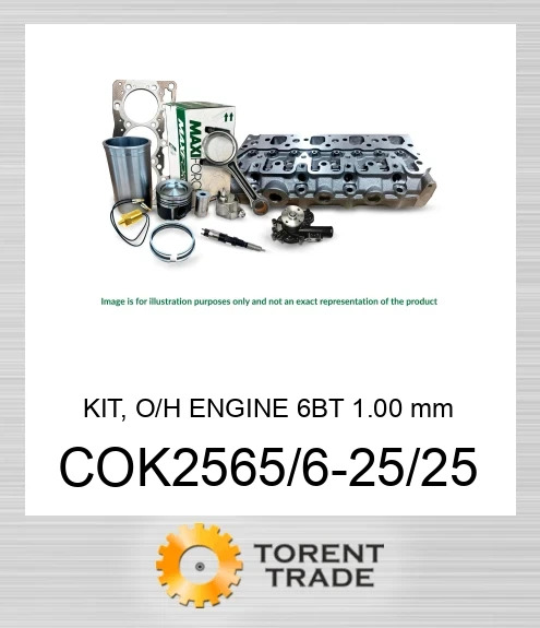 COK2565/6-25/25 Комплект, капітальний ремонт двигуна, 6BT 1.00 мм  MAXIFORCE
