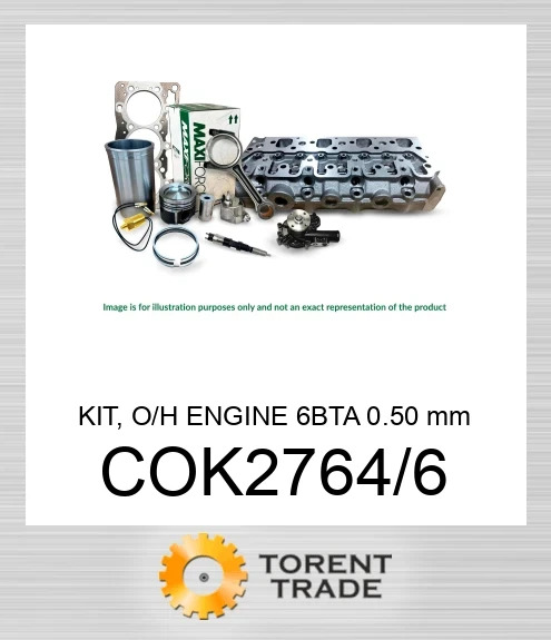 COK2764/6 Комплект, капітальний ремонт двигуна, 6BTA 0.50 мм  MAXIFORCE