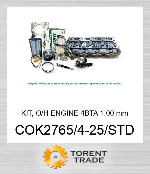 COK2765/4-25/STD Комплект, капітальний ремонт двигуна, 4BTA 1.00 мм  MAXIFORCE