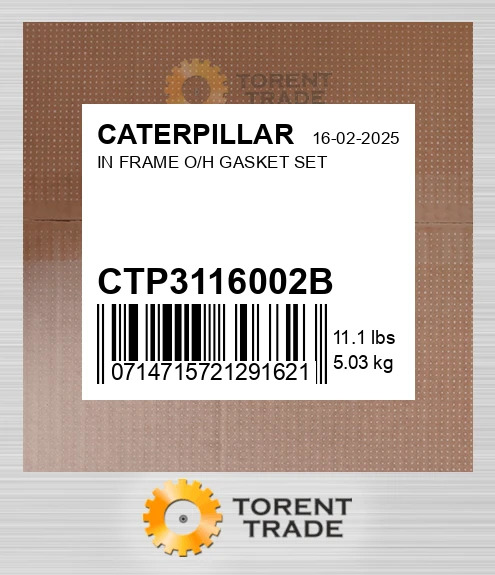 CTP3116002B Набір прокладок для капітального ремонту в рамі CATERPILLAR