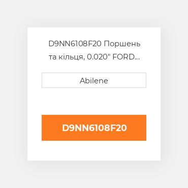 D9NN6108F20 Поршень та кільця, 0.020" FORD NEW HOLLAND NEW AFTERMARKET