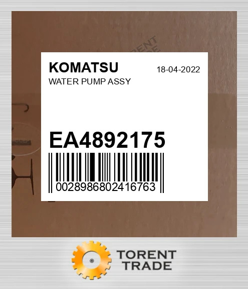 EA4892175 Водяний насос у зборі KOMATSU NEW AFTERMARKET