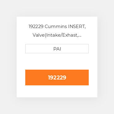192229 Cummins INSERT, Valve(Intake/Exhast, STD)(L10 Natural Gas) Вставка