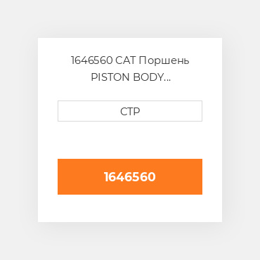 1646560 CAT Поршень PISTON BODY C/W CLIPS
