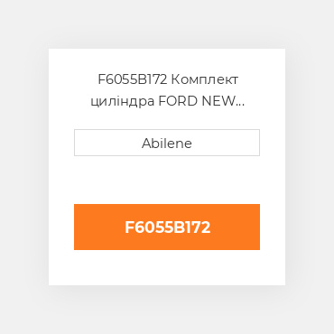 F6055B172 Комплект циліндра FORD NEW HOLLAND NEW AFTERMARKET