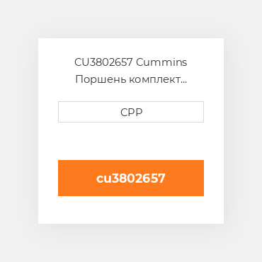 CU3802657 Cummins Поршень комплект Piston With Pin & Clips