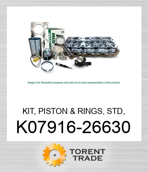 K07916-26630 Комплект, поршень та кільця, стандартний, V1702 IDI  MAXIFORCE