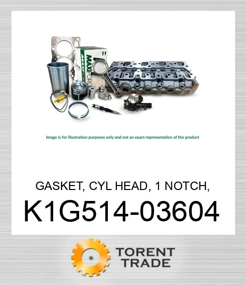 K1G514-03604 Прокладка, головка блоку циліндрів, 1 виїмка, 1.0 ммMAXIFORCE