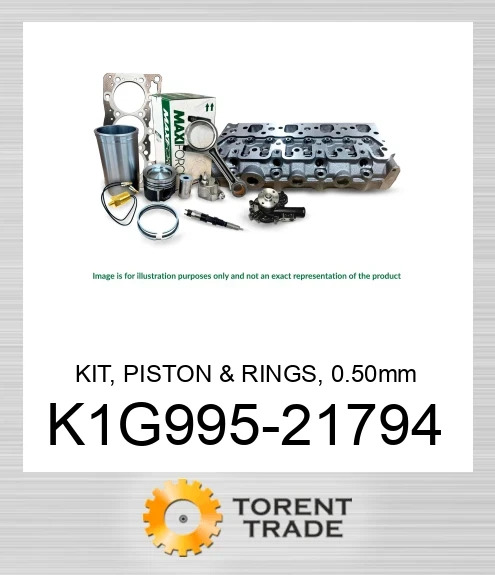 K1G995-21794 Комплект, поршень та кільця, 0.50 мм, турбо D1105 V1505 MAXIFORCE