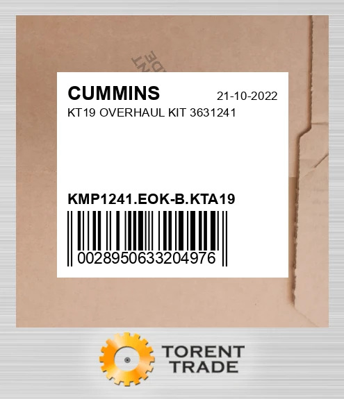 KMP1241.EOK-B.KTA19 KT19 Капітальний ремонтний комплект 3631241 CUMMINS NEW AFTERMARKET