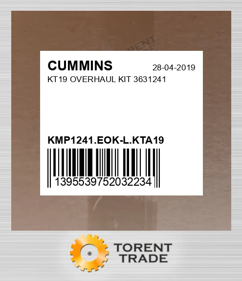KMP1241.EOK-L.KTA19 KT19 Капітальний ремонтний комплект 3631241 CUMMINS NEW AFTERMARKET