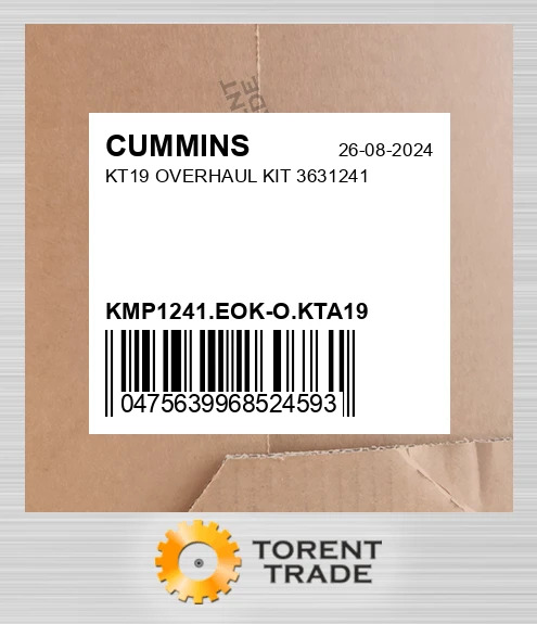 KMP1241.EOK-O.KTA19 KT19 Капітальний ремонтний комплект 3631241 CUMMINS NEW AFTERMARKET