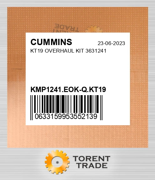 KMP1241.EOK-Q.KT19 KT19 Капітальний ремонтний комплект 3631241 CUMMINS NEW AFTERMARKET