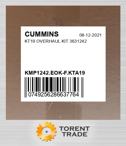 KMP1242.EOK-F.KTA19 KT19 Капітальний ремонтний комплект 3631242 CUMMINS NEW AFTERMARKET