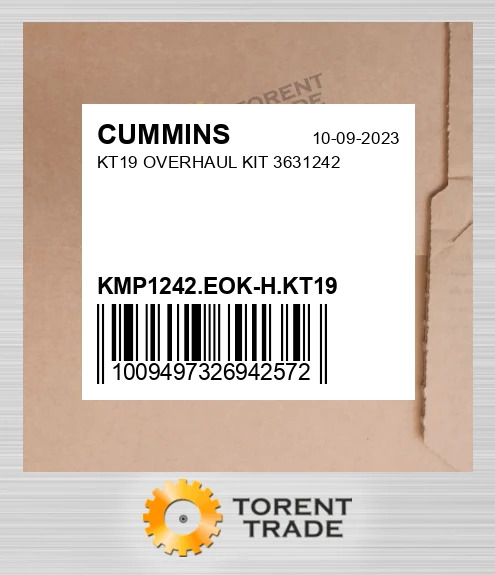 KMP1242.EOK-H.KT19 KT19 Капітальний ремонтний комплект 3631242 CUMMINS NEW AFTERMARKET