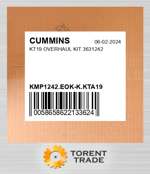 KMP1242.EOK-K.KTA19 KT19 Капітальний ремонтний комплект 3631242 CUMMINS NEW AFTERMARKET