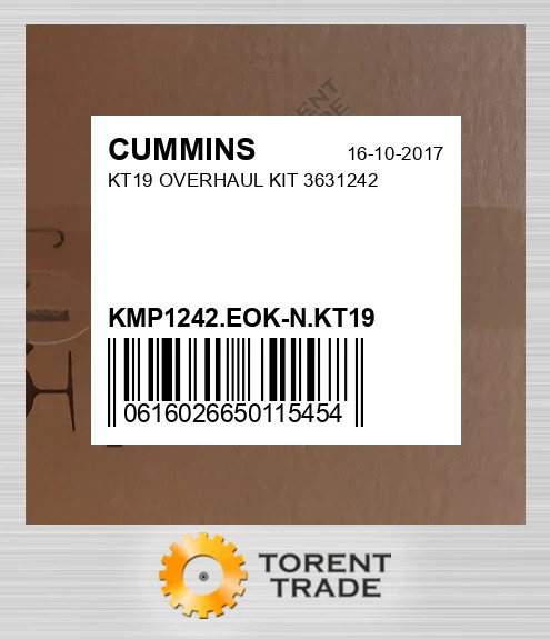 KMP1242.EOK-N.KT19 KT19 Капітальний ремонтний комплект 3631242 CUMMINS NEW AFTERMARKET