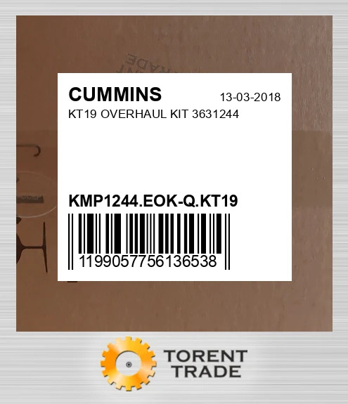 KMP1244.EOK-Q.KT19 KT19 Капітальний ремонтний комплект 3631244 CUMMINS NEW AFTERMARKET