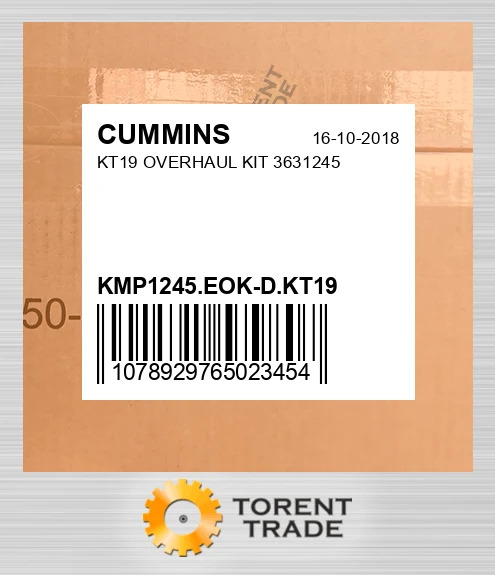KMP1245.EOK-D.KT19 KT19 Капітальний ремонтний комплект 3631245 CUMMINS NEW AFTERMARKET