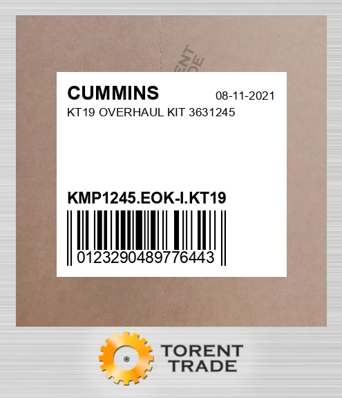 KMP1245.EOK-I.KT19 KT19 Капітальний ремонтний комплект 3631245 CUMMINS NEW AFTERMARKET