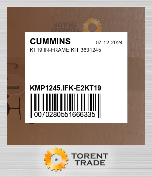 KMP1245.IFK-E2KT19 KT19 Комплект внутрішньорамного ремонту 3631245 CUMMINS NEW AFTERMARKET
