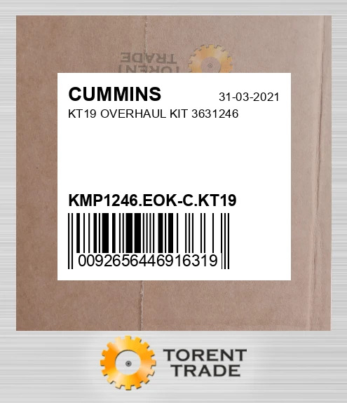 KMP1246.EOK-C.KT19 KT19 Капітальний ремонтний комплект 3631246 CUMMINS NEW AFTERMARKET
