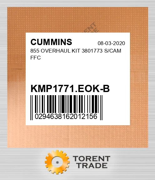 KMP1771.EOK-B 855 Капітальний ремонтний комплект 3801773 S/CAM FFC CUMMINS NEW AFTERMARKET
