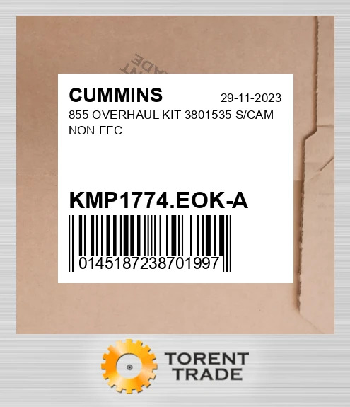KMP1774.EOK-A 855 Капітальний ремонтний комплект 3801535 S/CAM NON FFC CUMMINS NEW AFTERMARKET