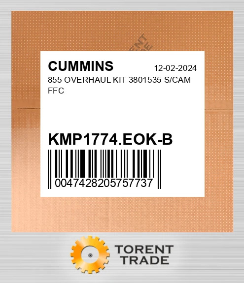 KMP1774.EOK-B 855 Капітальний ремонтний комплект 3801535 S/CAM FFC CUMMINS NEW AFTERMARKET