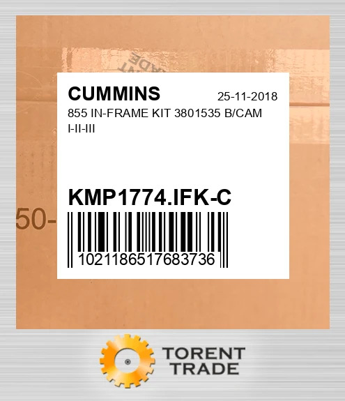 KMP1774.IFK-C 855 Комплект внутрішньорамного ремонту 3801535 B/CAM I-II-III CUMMINS NEW AFTERMARKET