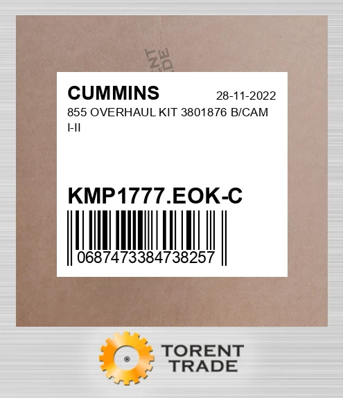 KMP1777.EOK-C 855 Капітальний ремонтний комплект 3801876 B/CAM I-II CUMMINS NEW AFTERMARKET